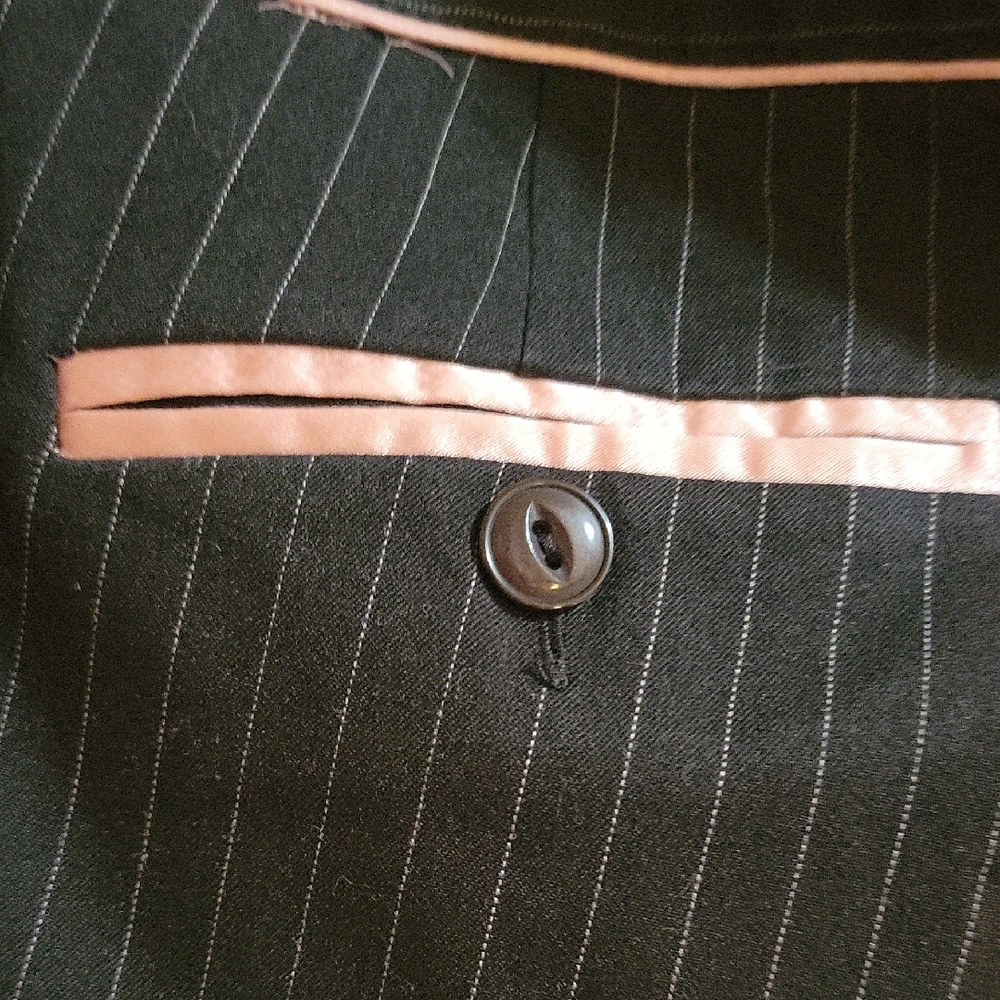 Guess Black Pinstripe Wide Leg Pants - Picture 4 of 9